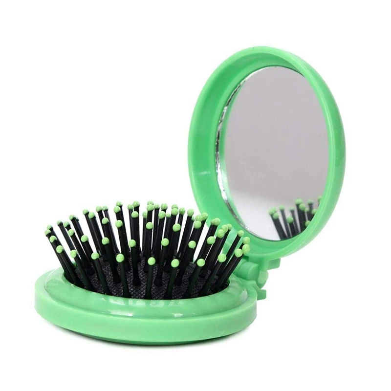 4 шт. портативная пластиковая круглая Складная карманная щетка для волос мини