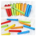 1 палочка 5 червей для Поймай червь игра клубника захватывание Ребенка Деревянные игрушки Аксессуары Монтессори обучающие игрушки для детей