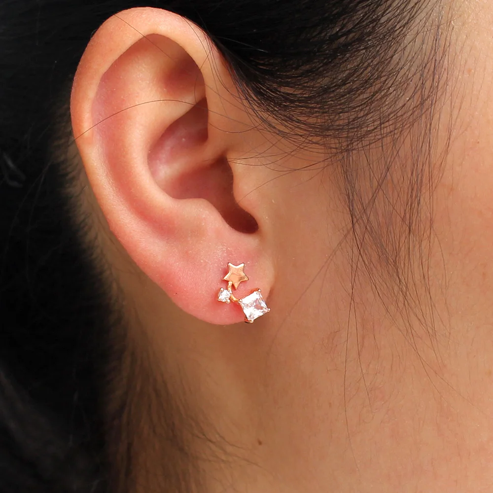 Trustdavis Роскошные минималистичные серьги гвоздики из стерлингового серебра 925