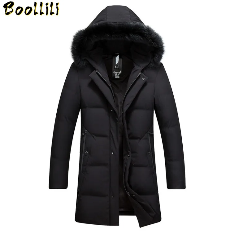 Зимняя куртка Boollili мужское длинное пальто на утином пуху Мужская одежда 2020