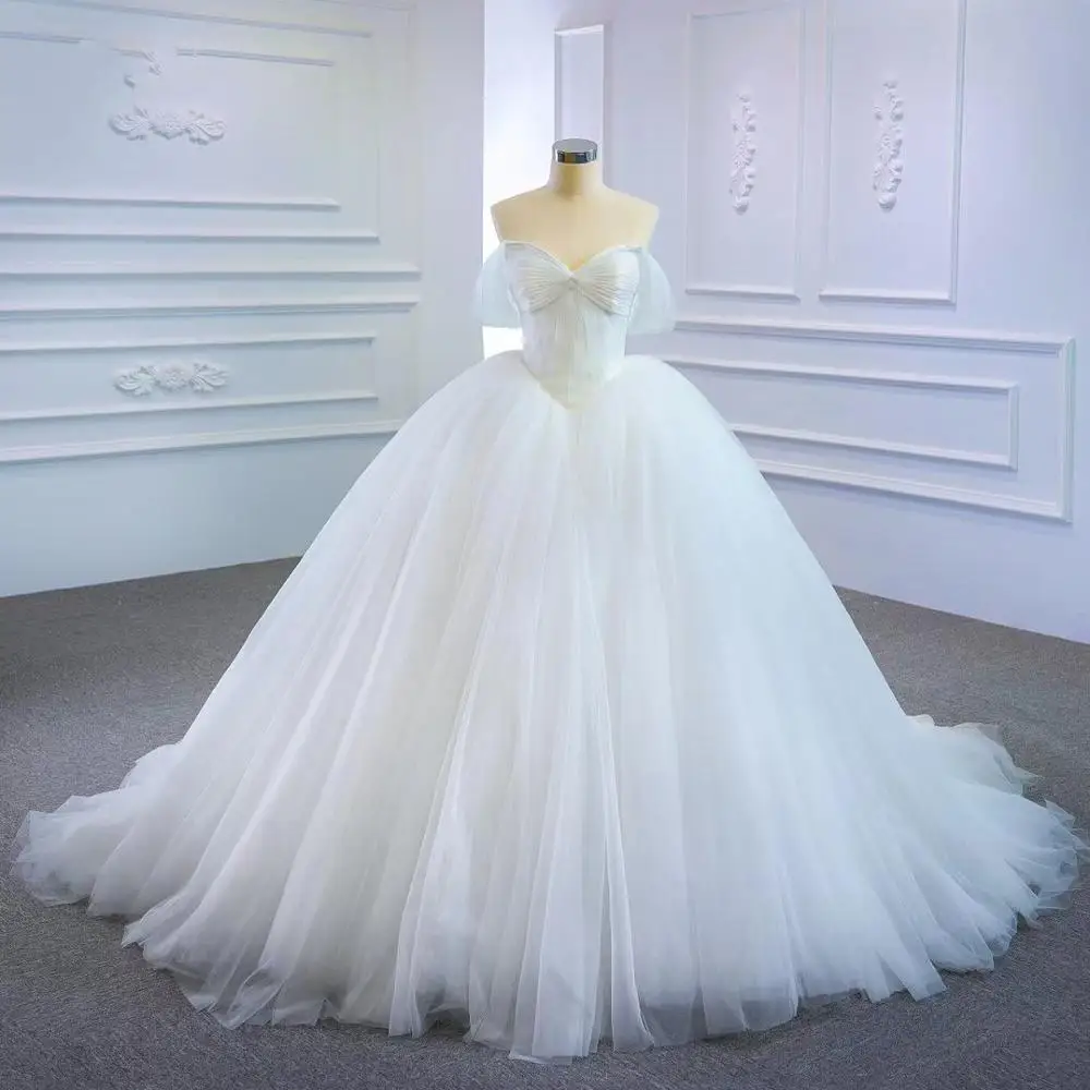 

DD JYOY простой стиль бальное платье свадебное платье 2020 Новый Съемный с открытыми плечами небольшой поезд Тюль Элегантное свадебное платье