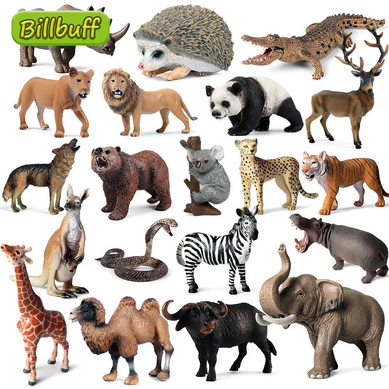 Экшн-фигурки из АБС-пластика Wild Jungle зоопарк модели животных тигр панда Лев