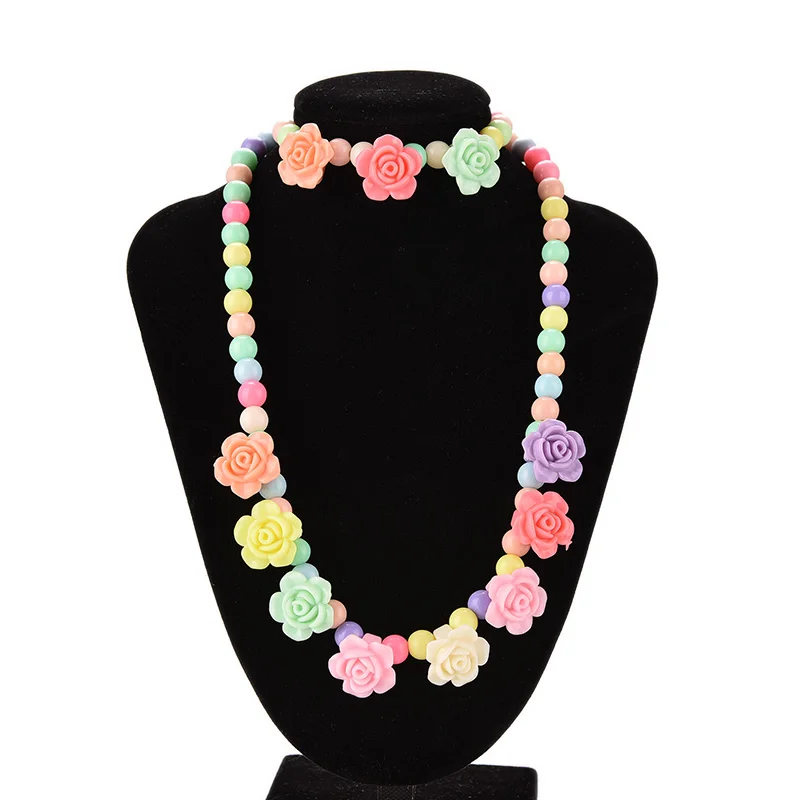 Фото Милые Разноцветные Детские ожерелья браслет карамельный бисер - купить