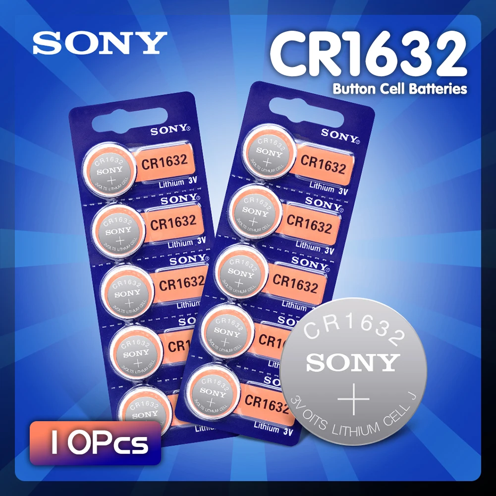 Новинка 10 шт. для Sony CR1632 Кнопочная батарея литиевые батареи монет 3 в LM1632 BR1632 ECR1632 CR