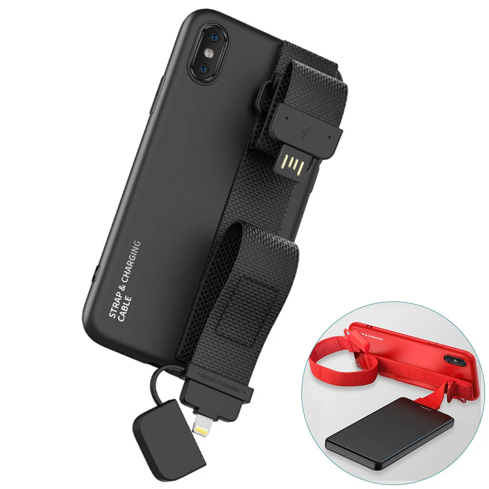 Чехол держатель для зарядки на запястье iPhone 11 Pro Max X XS XR 7 8 Plus Мягкий Силиконовый