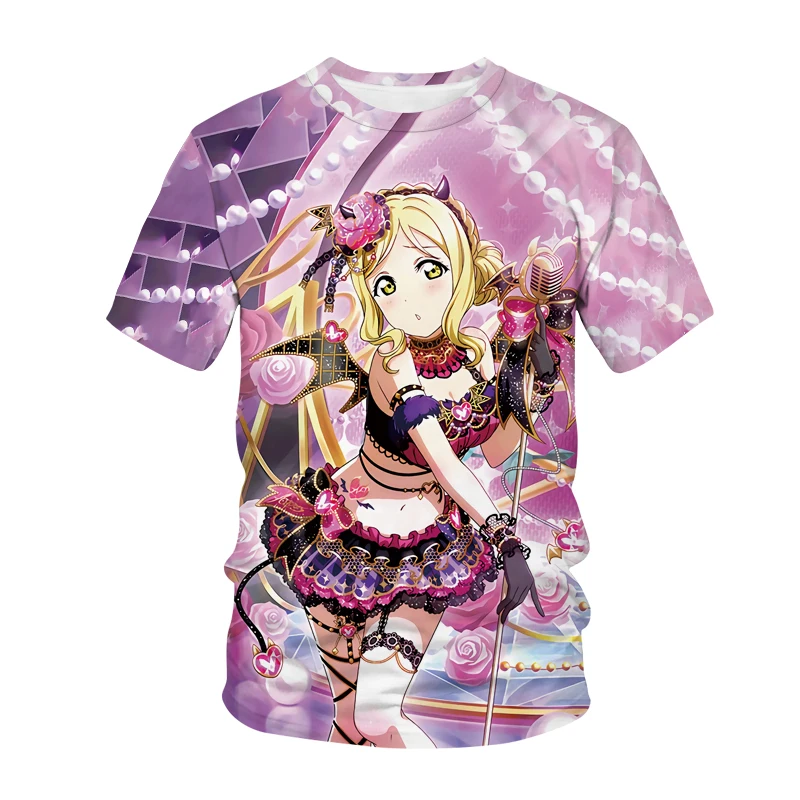 

Футболки в стиле аниме Love Live для девочек, уличная одежда с 3D принтом для мужчин и женщин, модная футболка большого размера в стиле Харадзюку, ...
