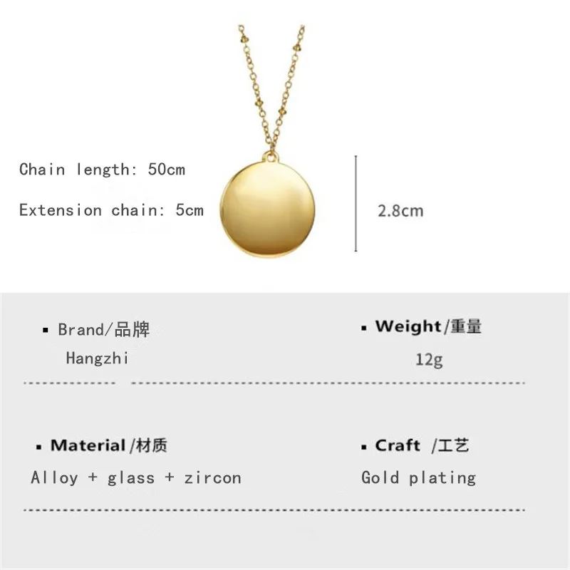 

Europe and America Creative New Trendy 12 Constellation Round Zircon Glass Inlaid Sweater Clavicle Chain Women Pendant Necklace