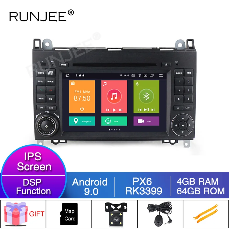 RUNJEE 2 din Android 9 автомобильный DVD мультимедийный радио плеер для Mercedes Benz B200 A B класс