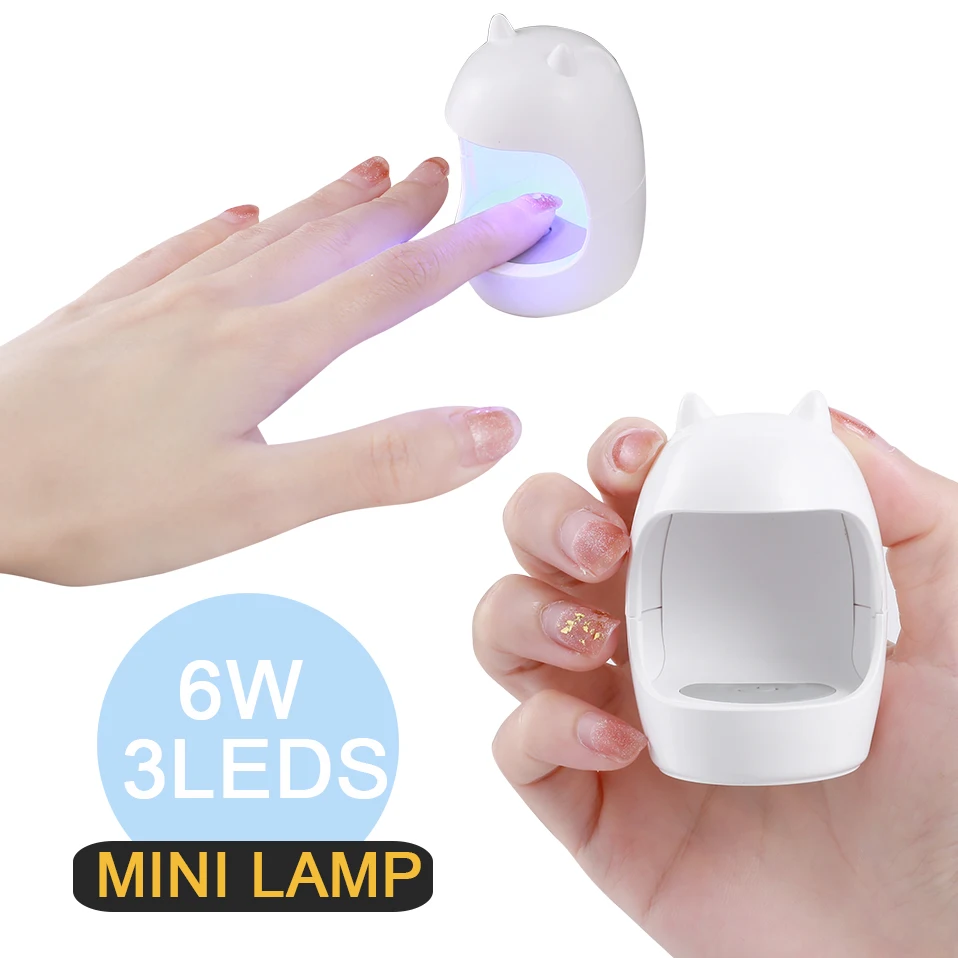 

Mini Nail Lamp 6W For Gel Nail Drying Portable UV/LED Nail Lamp For Manicure With Three Dual Lamp Beads For Profession Nail Care