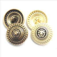 100 pcs anti cutting lion head metal button spot british wind mens windbreaker suit button for clothing ancient gold 15 25mm