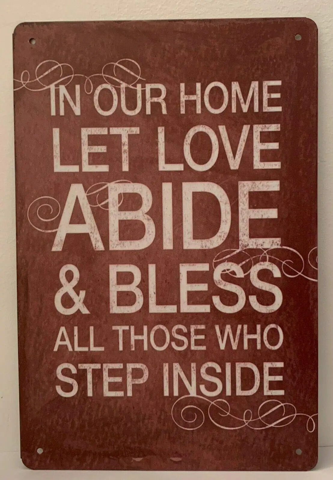 

Family Home Rules Love Bless Quotes Sayings Retro Metal Signs Plaques Retro Wall Home Bar Pub Vintage Cafe Decor, 8x12 Inch