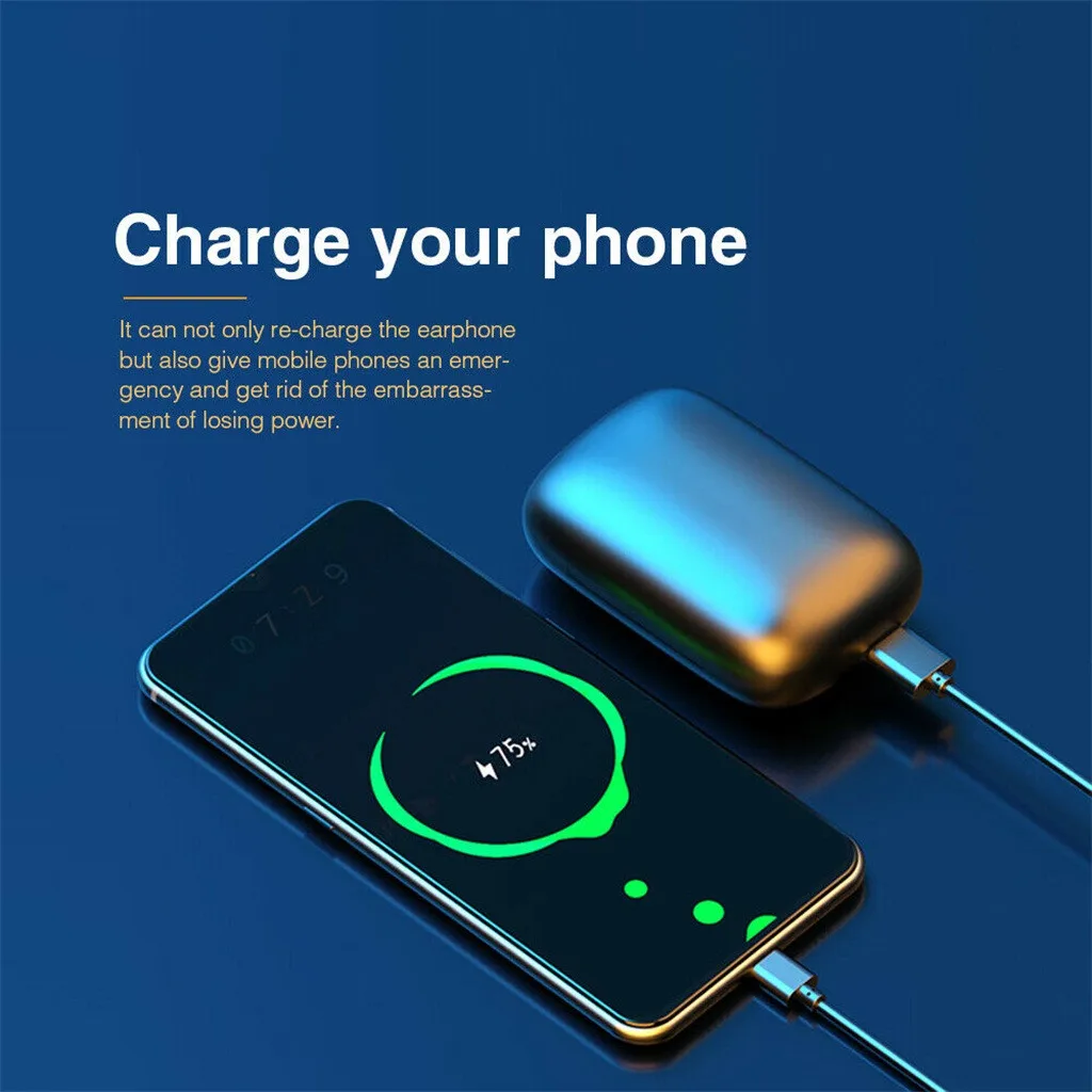 Twins Touch Bluetooth 5 Наушники Спортивная стерео Беспроводная гарнитура 6D звуковая