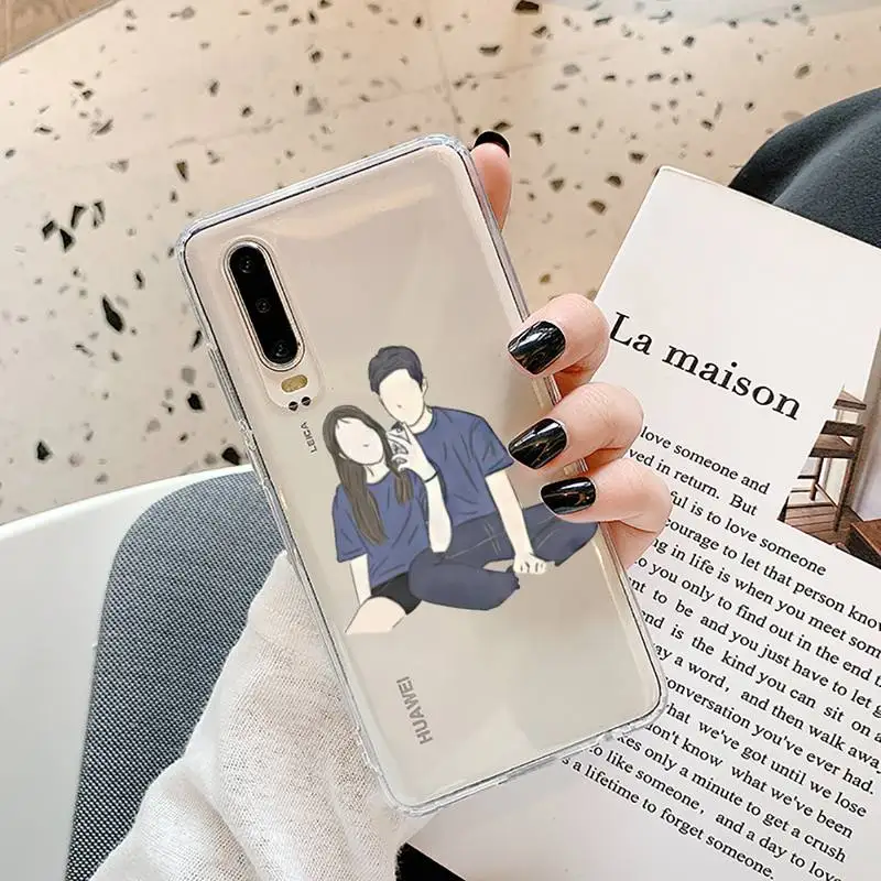 

Illustration art boy girl Phone Case Transparent for Samsung A71 S9 10 20 HUAWEI p30 40 honor 10i 8x xiaomi note 8 Pro 10t 11