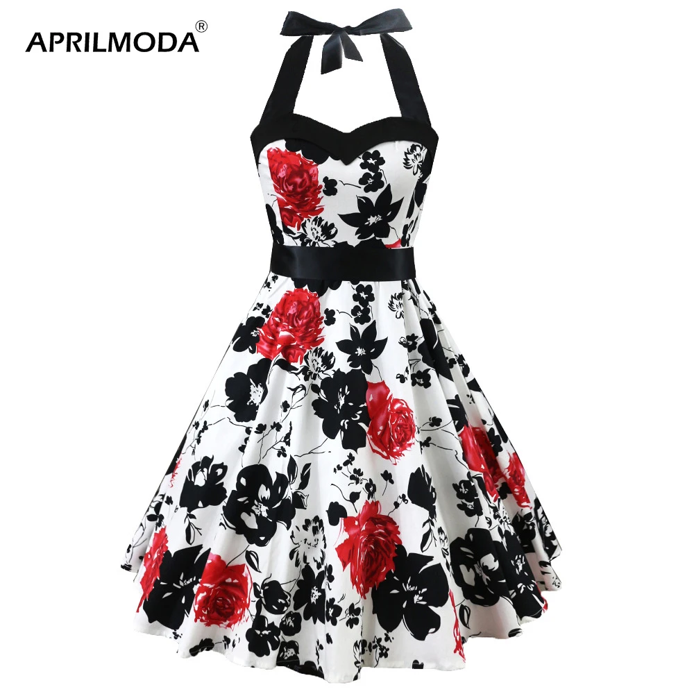 Женское винтажное платье в готическом стиле панк размера плюс с цветочным