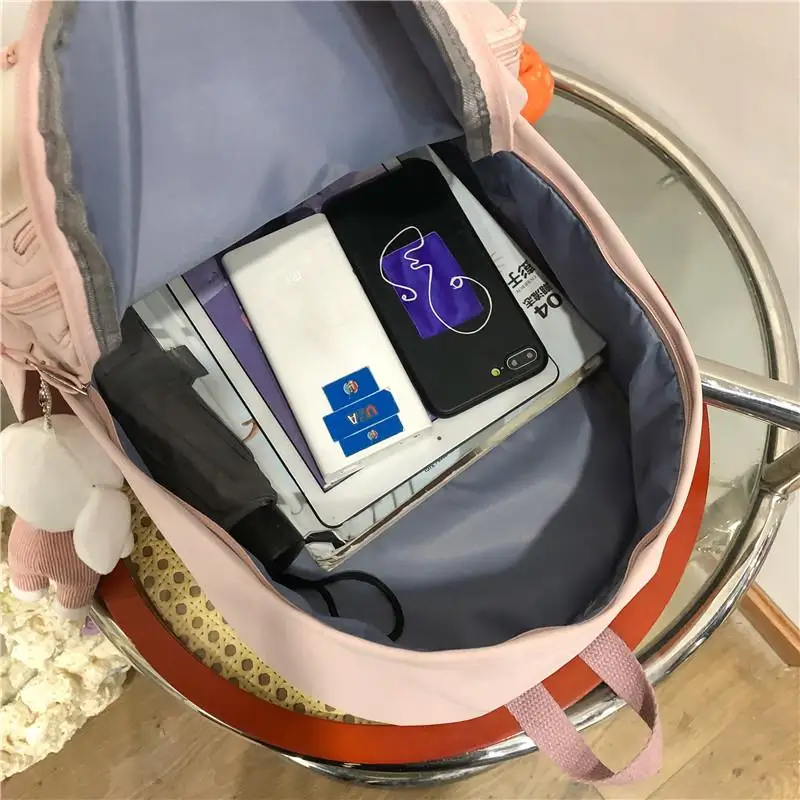 

2021 New Large Capacity Waterproof Nylon Women Backpack Korean Multi-pocket Young Girl Travel Bag College Schoolbag for Girls
