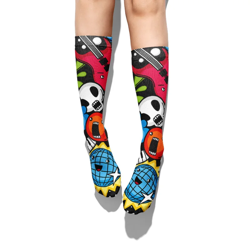 Уличный Скейтбординг сжатого 3D с принтом носки для мужчин и женщин на каждый день