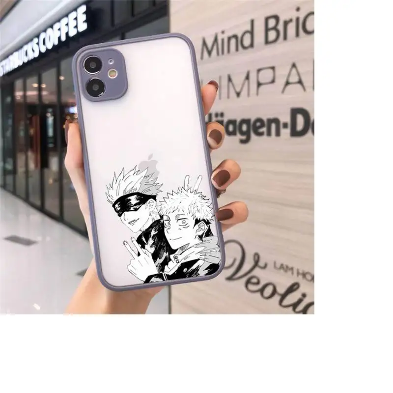 

Japanese Anime Jujutsu Kaisen Phone Cases matte transparent For iphone 7 8 11 12 plus mini x xs xr pro max cover