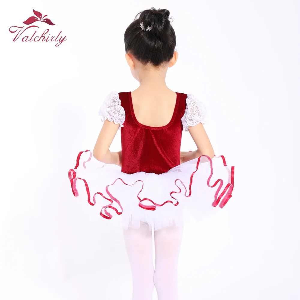 Розовое балетное танцевальное платье для девочек бархатные Детские балетные