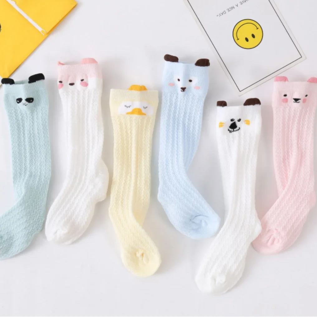 

3 Pairs/lot 0-36 Month Baby Knee Children's Socks Summer Thin Newborn Cotton Socks Spring and Summer Baby