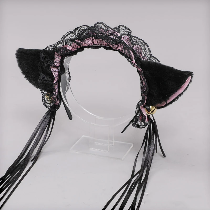 

Cosplay Kawaii Gothic Punk Retro Headband with Ears on The Head Japanese Maid Girls Lolita Anime Accessories
