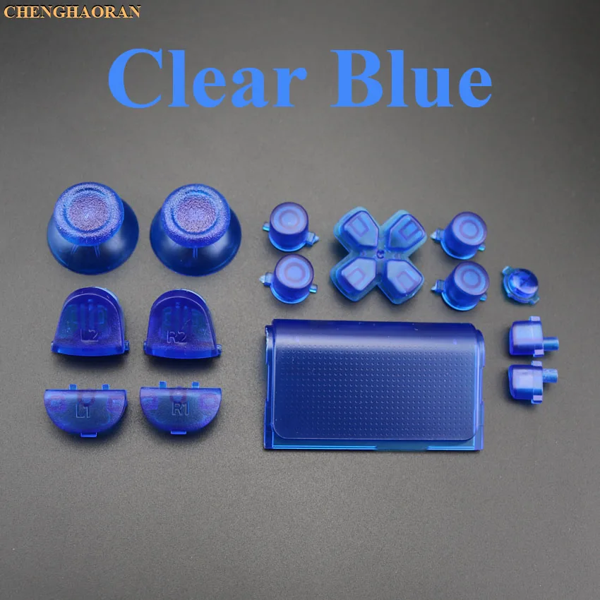 K Clear Blue 1 Набор торцевых головок 17 Цвета Thumbsticks R2 L2 R1 L1 пусковых кнопок Mod Kit для Playstation Dualshock 4 PS4 2,0 DS4 010 011 1200 контроллер - Цвет: K Clear Blue