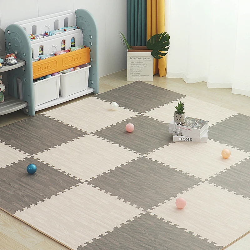 

Wood Grain Puzzle Floor Foam Carpet Bedroom Splicing Mat Baby Play Mat Interlocking Exercise Tiles 10Pcs/set 30*30cm