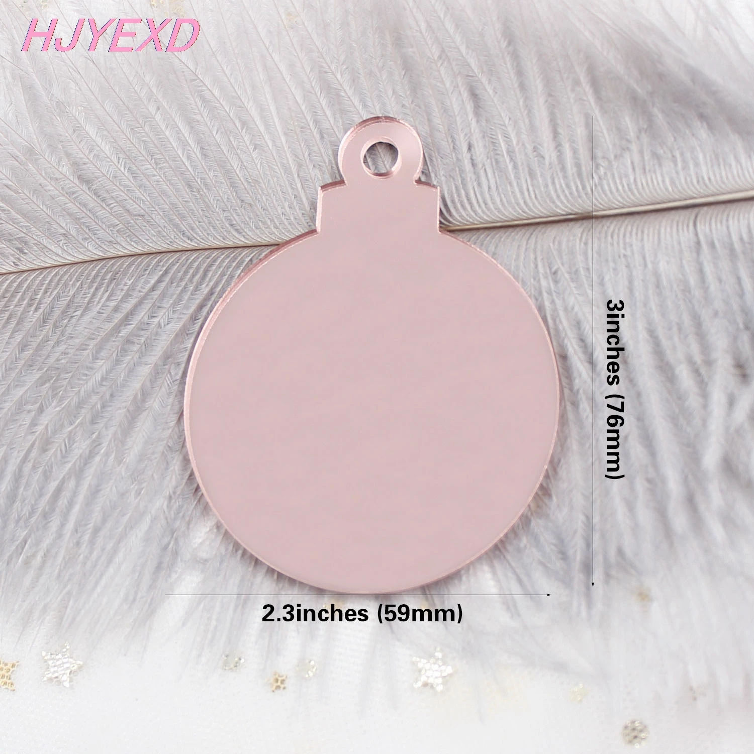 Светящиеся рождественские украшения 76 мм/101 мм брелоки с розовым зеркалом шарики