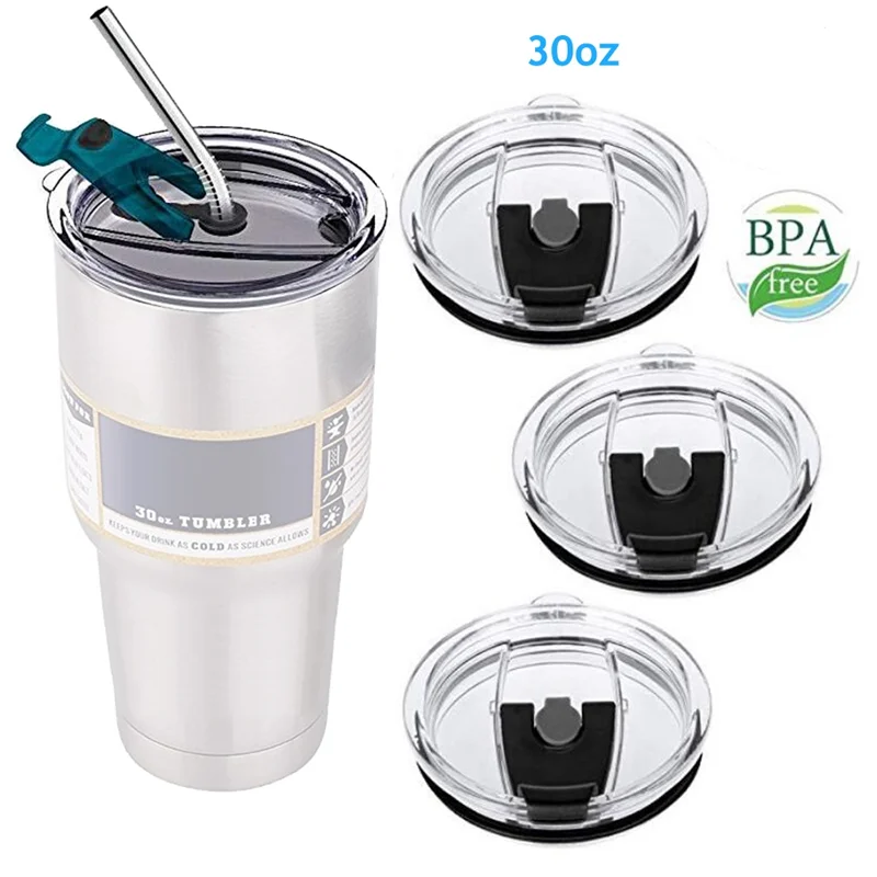 

6 Color 30oz Splash Spill Proof And Plain Plastic Lid Sealing Bottle Cover For RTIC YETI Ozark Trail Tumbler Cup Lid Accessories