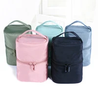 1 pc solid cosmetic bag women new travel cylinder toiletry storage bag girls makeup shower beauty pouch waterproof handbags case