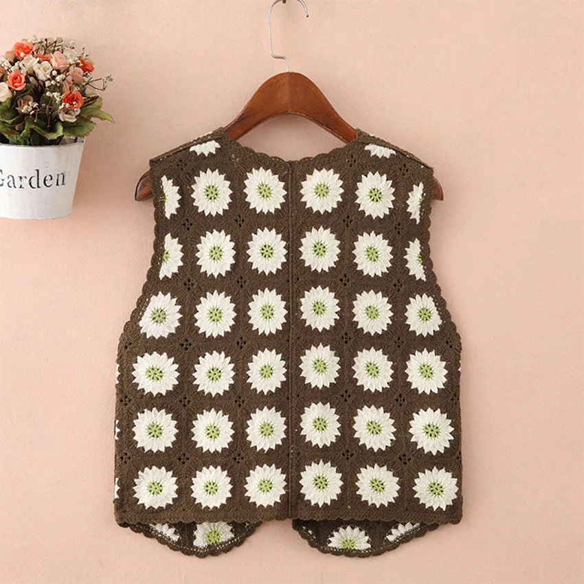 Женский винтажный жилет в стиле бохо этнический без рукавов с цветочной вышивкой