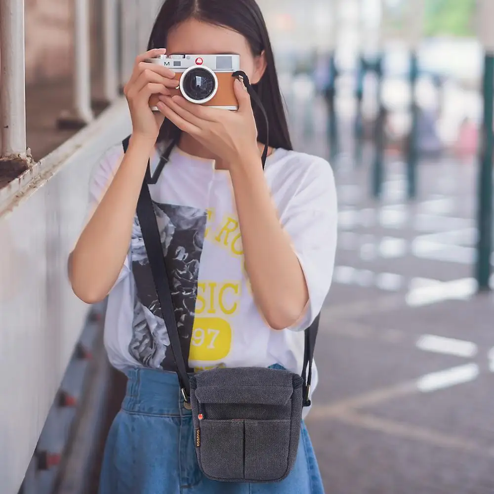Холщовая Сумка Fusitu для беззеркальной системы сумка на плечо камеры Canon EOS M100 M50 M10 M6