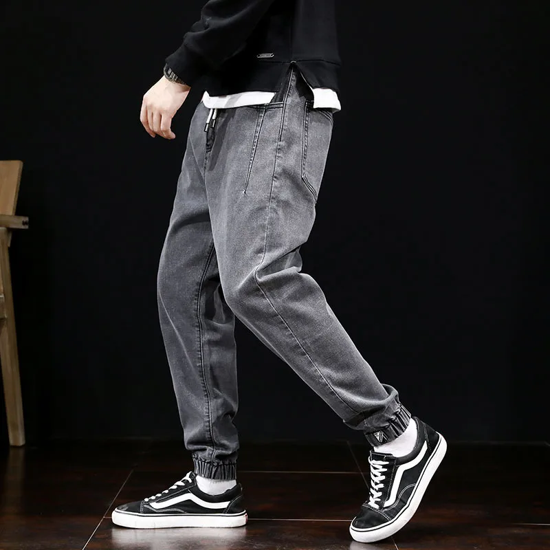 Denim Cargo Pants Slack Bottom Hip Hop Jogger Jeans Men Fashion Streetwear Men Jeans Loose Fit Vintage Harem Pants Multi Pockets