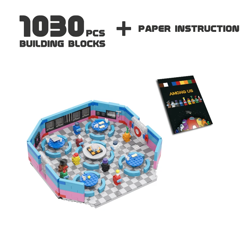 

Among Of Us-Restaurant Cartoon Character Building Blocks Bricks Classic Idea Lie Reasoning Game Education Toy For Children Gift