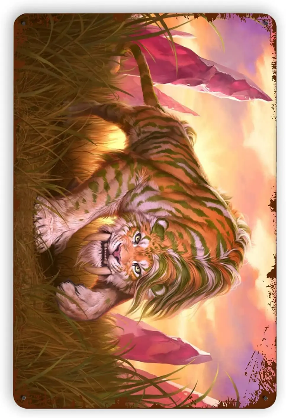 

Saber-Tooth Tiger Poster Metal Tin Sign Hippie Girl Canvas Print, Love Hippie Girl Poster, Vintage Hippie Girl Poster, Hippie