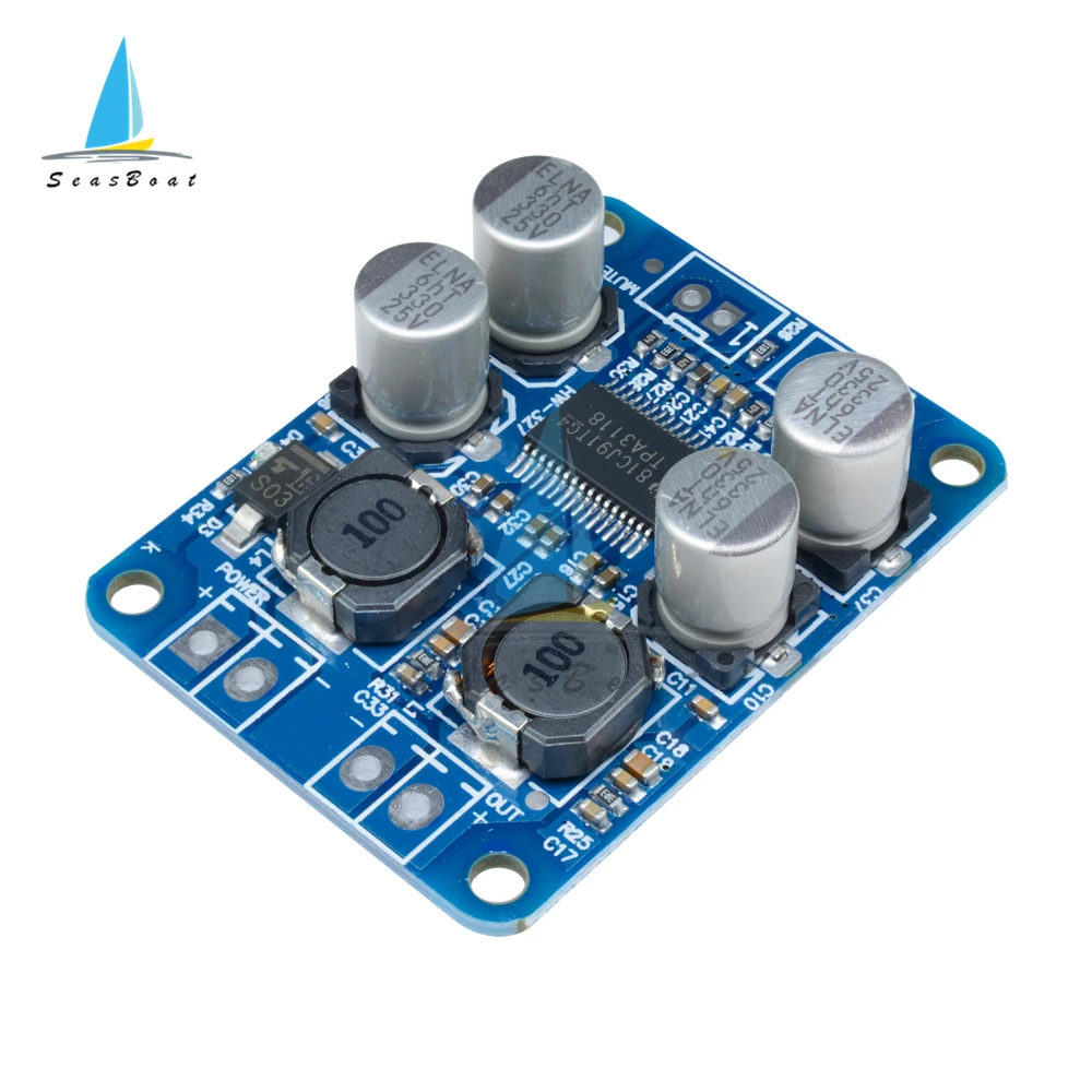 Моно цифровой аудио усилитель постоянного тока 8-24 в TPA3118 PBTL 60 вт, плата, высокая выходная мощность, модуль усилителя низкой мощности, чип 1x60 вт, 4-8 ом, 12 в, 24 в