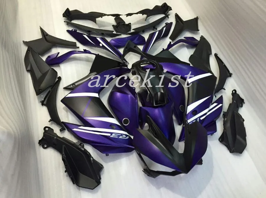 Качество OEM Новое ABS обтекатель комплект для YAMAHA YZF-R3 14 15 16 YZF R3 R25 Полный Обтекатель Набор на заказ Фиолетовый матовый