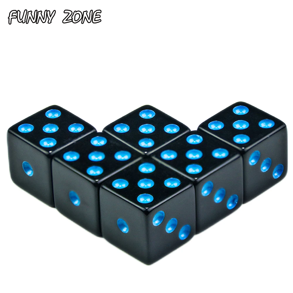 6 шт./компл. 16 мм D6 шестисторонние точечные игральные кости акриловые