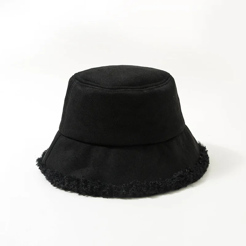 Женская панама из искусственного меха осенне-зимняя однотонная Панама