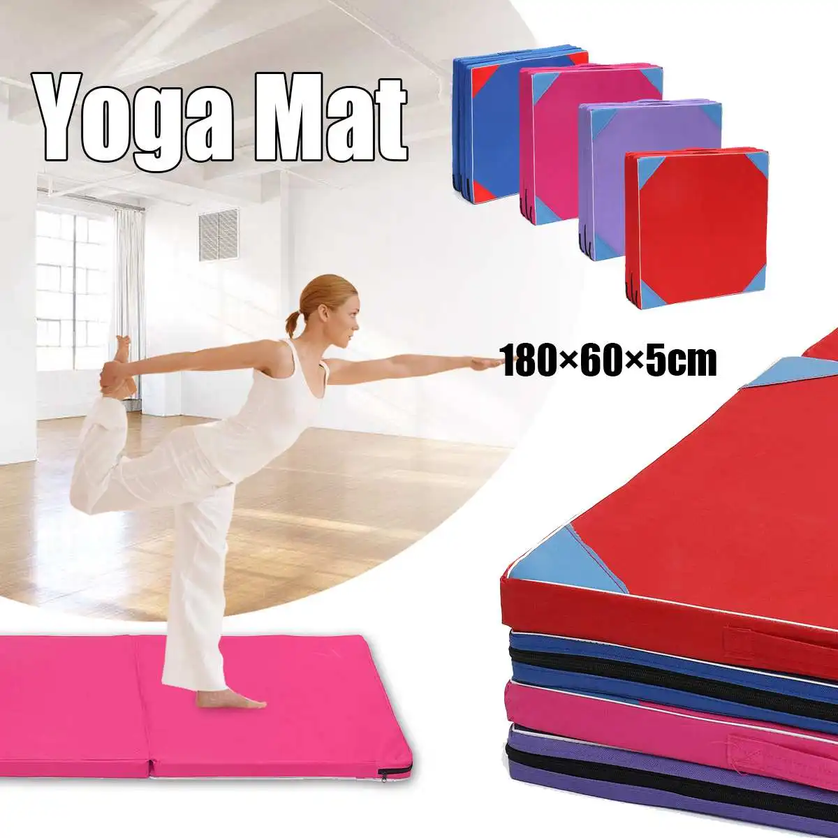 

Yoga Mat Non Slip Folding Gym Gymnastics Mat Dance Exercise Fitness Judo Pilates Gym Indoor Outdoor Picnic Mat 180x60x5cm