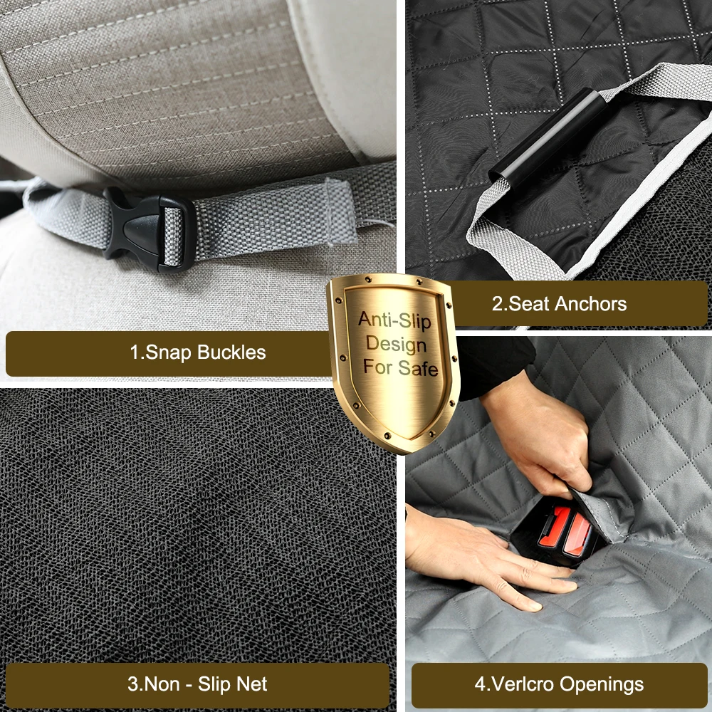 

Dog Carrier Car Back Seat Cover 100% Waterproof Pet Cat Travel Mat Mesh Folding Hammock Cushion Protector With Zipper Pocket