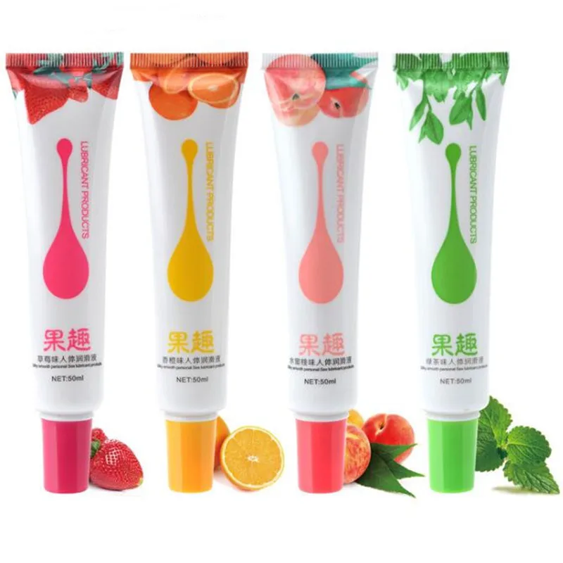 50 мл на водной основе со вкусом фруктов смазка для секса Silk Touch Видимый