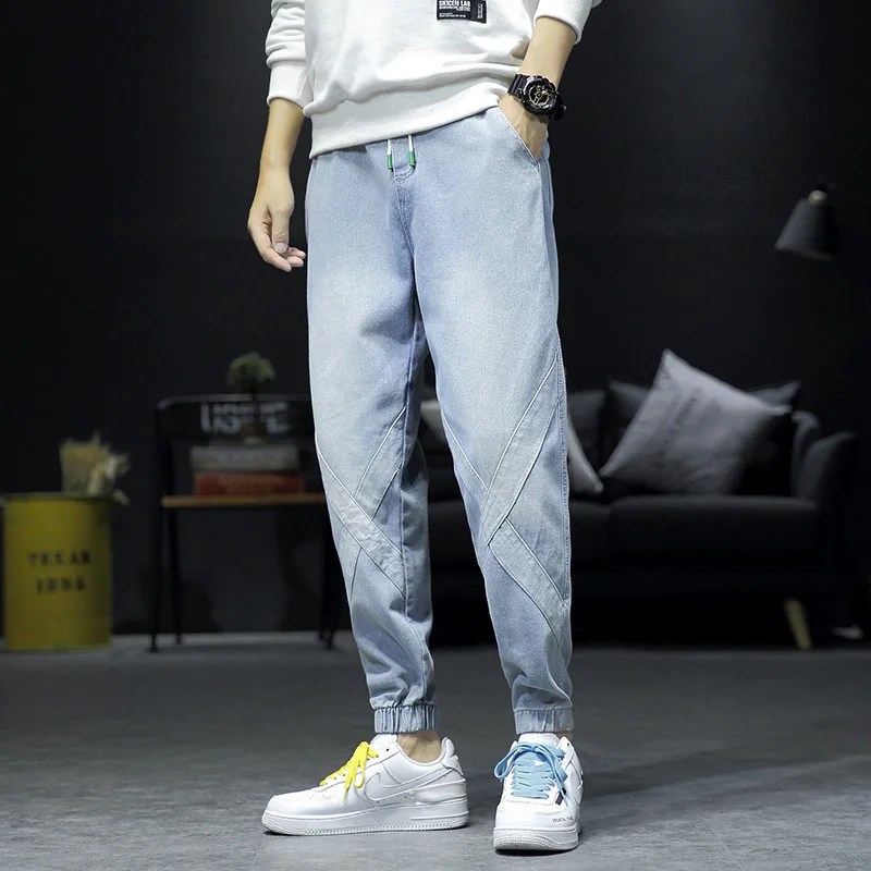 

Spring And Autumn New Fashion Casual Retro Jeans Hip-hop Street Loose Overalls Trendy Brand Legging Pants M-5XL Men's Trousers