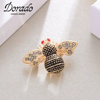 dorado bohemia vintage zircon bee brooches for women party pins metal bijoux gift alloy cheap wholesale jewelry statement