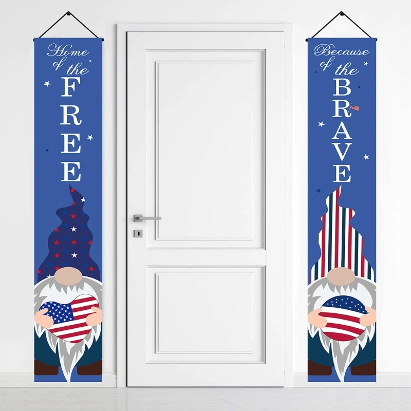 

1 Pair American Independence Day Couplets Festival Door Home Door Background Ornament Party Decor