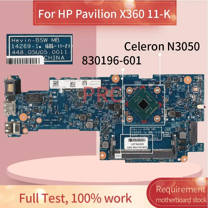 For HP Pavilion X360 11-K Celeron N3050 Notebook Mainboard 14269-1 448.05U05.0011 SR29H Laptop Motherboard 830196-601 830196-501