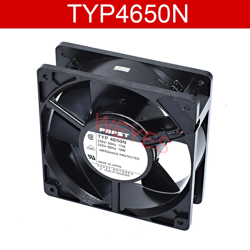 Оригинальный металлический охлаждающий вентилятор TYP4650N 230 В ~ 50 Гц 17 Вт 60 18 120*120*38