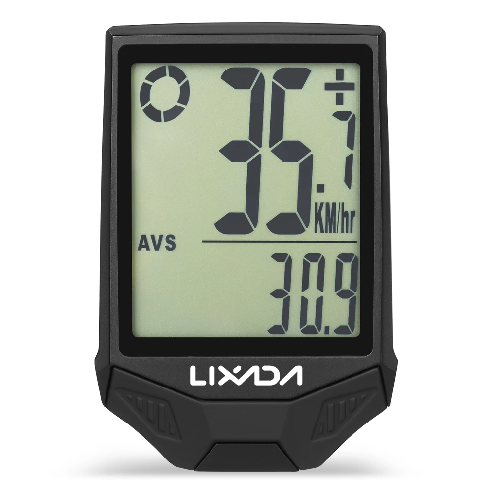 

LIXADA Large Screen Bicycle Computer IPX6 Wireless Waterproof Bike Speedometer Stopwatch With Backlight Bike Bicycle Speedometer