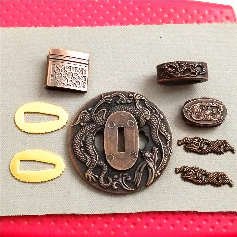 Набор меча Катаны с рукояткой Tsuka Tsuba + Menuki Fuchi КАШИРА Habaki Seppa для японской детской |