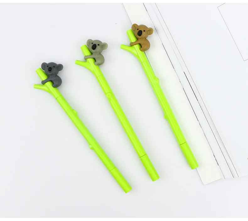 3 pcs/lot set of gel pens colorful for writing brand school material kawaii stationery store creative white cute things 04143
