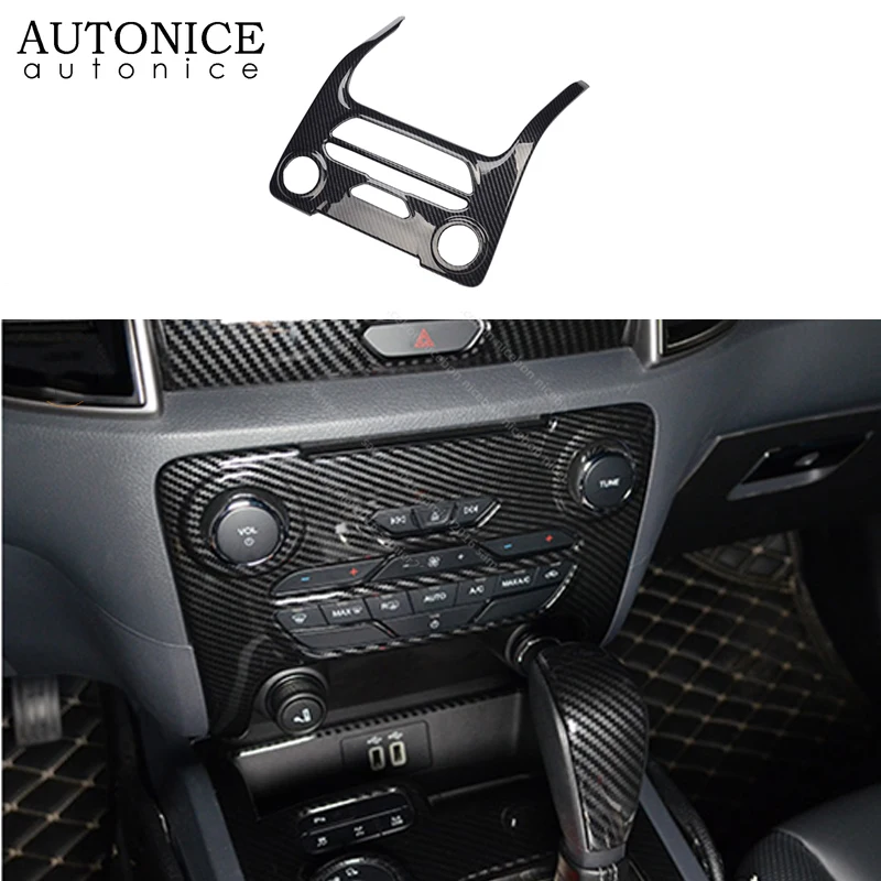 Каркас для кнопки центральной консоли из углеродного волокна Золотая крышка